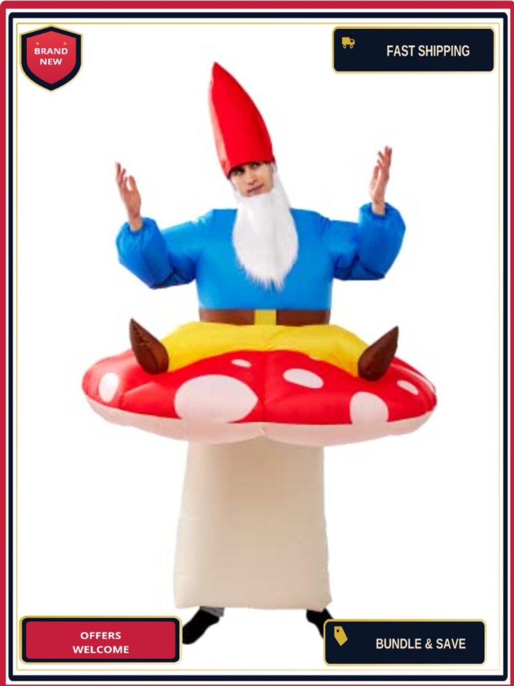Inflatable Dwarf Costume Adult Full Body Blow Up Halloween Cosplay